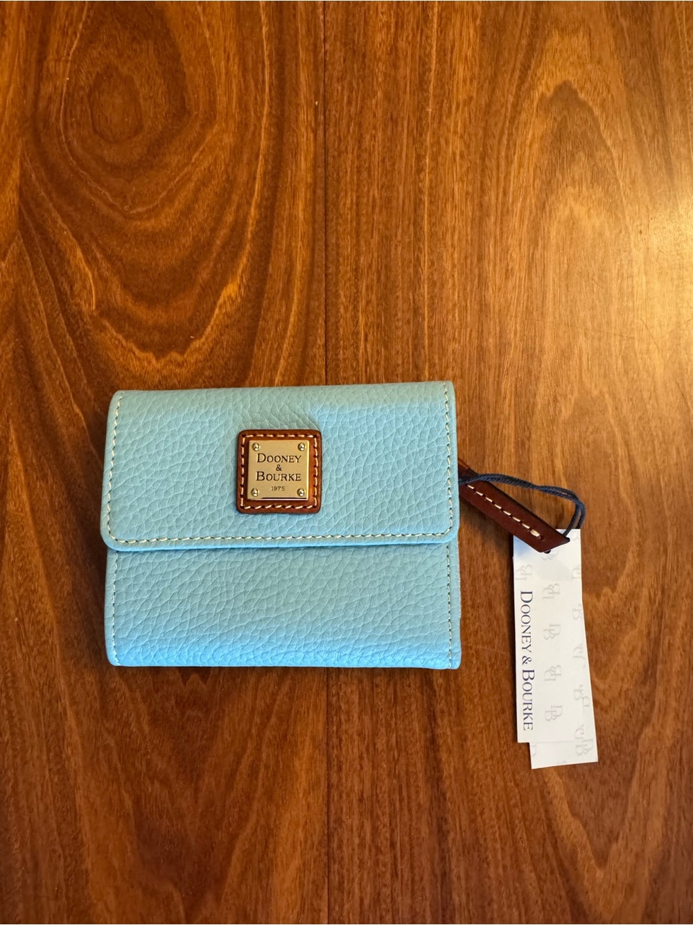Dooney & Bourke Caribbean Blue Pebble Grain Small Wallet